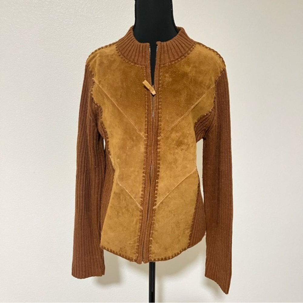 Vintage Designer Stuido Originals Boho Cowgirl Sweater 100% Leather Sz S